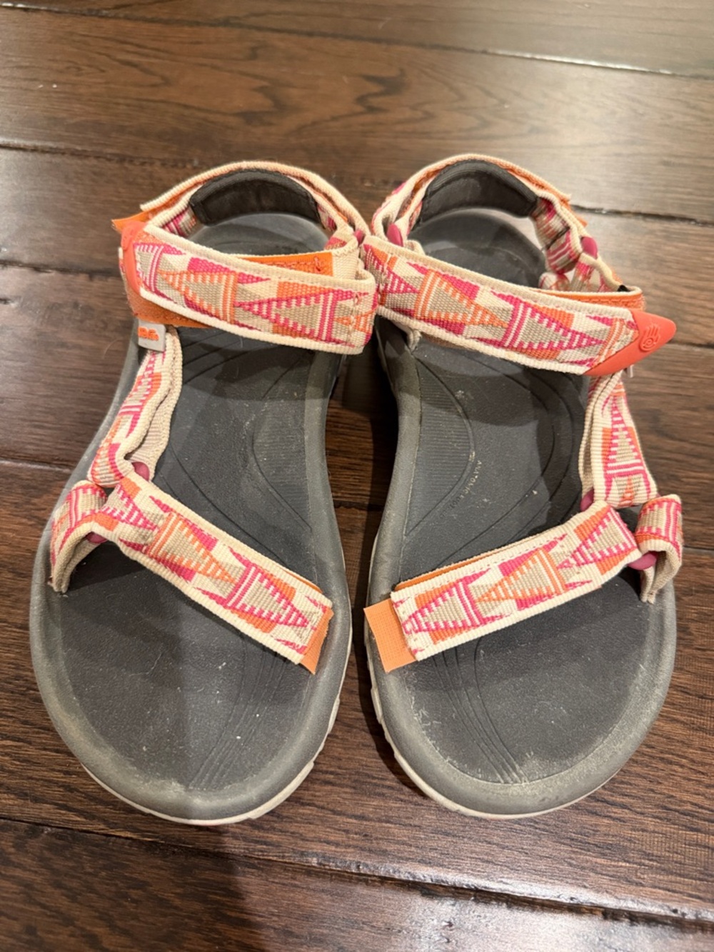 Kids Open-Toe Sandals in Pink & Orange - Adjustable Straps